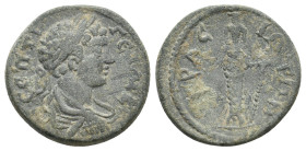LYDIA. Acrasus. Geta (Caesar, 198-209). Ae.
4.01 Gr. 19.4 mm.