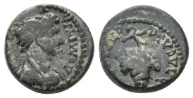 LYDIA. Philadelphia. Domitia (Augusta, 82-96). Ae.
3.28 Gr. 13.9 mm.