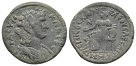 LYDIA. Saitta. Pseudo-autonomous. Time of Septimius Severus to Elagabalus (193-222). Ae.
6.18 Gr. 25.1 mm.