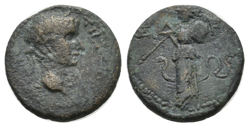 PAMPHYLIA. Side. Tiberius. (14-37 AD). Ae.
3.5 Gr. 16.9 mm.