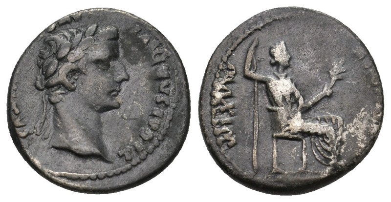 TIBERIUS (14-37). Denarius. "Tribute Penny" type. Lugdunum.
3.61 Gr. 18.1 mm.