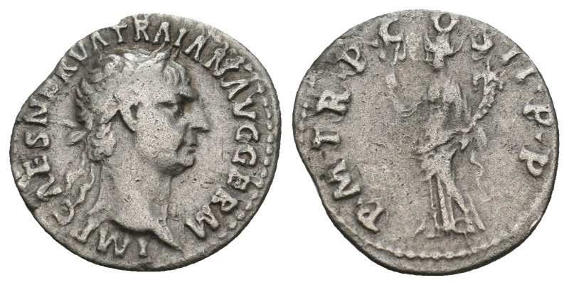 TRAJAN (98-117). Denarius. Rome.
2.33 Gr. 18.8 mm.