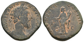 MARCUS AURELIUS (161-180). Sestertius. Rome.
26.24 Gr. 30.3 mm.