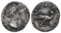 DIVA FAUSTINA I (Died 140/1). Denarius. Rome.
3.13 Gr. 17.4 mm.