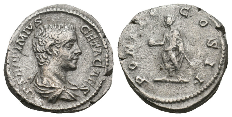 GETA (Caesar, 198-209). Denarius.
3.1 Gr. 19.2 mm.