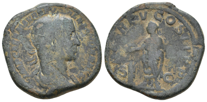 SEVERUS ALEXANDER (222-235). Sestertius.
19.3 Gr. 32.6 mm.