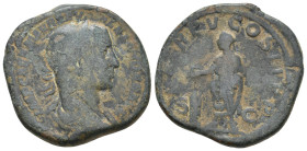 SEVERUS ALEXANDER (222-235). Sestertius.
19.3 Gr. 32.6 mm.