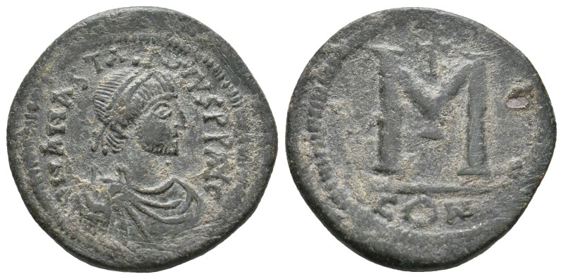 ANASTASIUS I (491-518). Follis. Constantinople.
9.17 Gr. 26.9 mm.