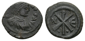 JUSTIN I (518-527). Pentanummium. Nicomedia.
2.53 Gr. 15.1 mm.