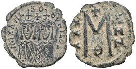MICHAEL II THE AMORIAN with THEOPHILUS (820-829). Follis. Constantinople.
8.04 Gr. 31.5 mm.