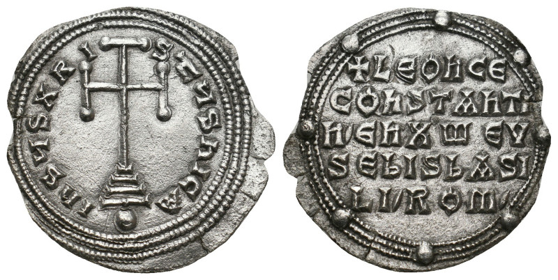 LEO VI the WISE with CONSTANTINE VII (886-912). Miliaresion. Constantinople.
2....