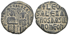 LEO VI with ALEXANDER (886-912). Follis. Constantinople.
6.1 Gr. 24.6 mm.