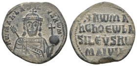 CONSTANTINE VII PORPHYROGENITUS with ROMANUS I (913-959). Follis. Constantinople.
7.34 Gr. 25.8 mm.