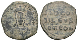CONSTANTINE VII PORPHYROGENITUS with ROMANUS I (913-959). Follis.
7.87 Gr. 24.4 mm.
