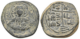 Anonymous Folles. temp. Romanus III, circa 1028-1034. Ae.
8.95 Gr. 28.2 mm.