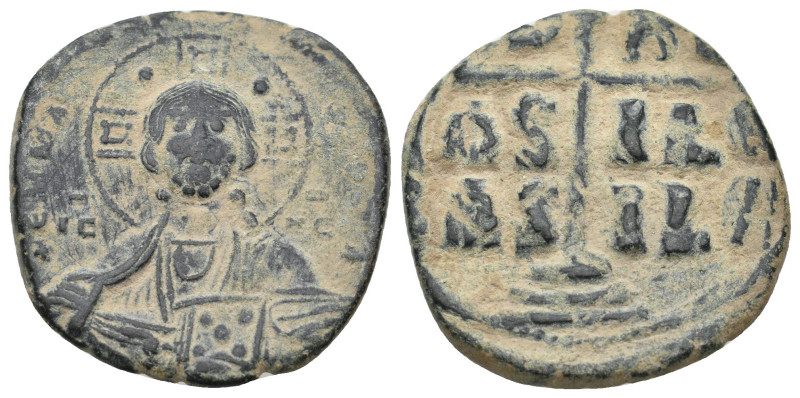 Anonymous Folles. temp. Romanus III, circa 1028-1034. AE
10.3 Gr. 27.8 mm.