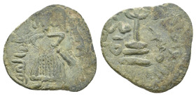 ARAB-BYZANTINE. Early Caliphate (636-660). Ae Fals.
2.38 Gr. 20.3 mm.