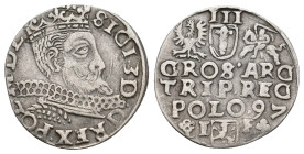 POLAND. Sigismund III Vasa (1587-1632). 3 Gröscher - Trojak.
1.92 Gr. 19.6 mm.