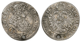 HOLY ROMAN EMPIRE. Leopold I (1657-1705). 3 Kreuzer (1697-GE). Prague.
1.55 Gr. 21.7 mm.