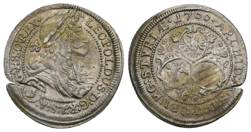 HOLY ROMAN EMPIRE. Leopold I (1657-1705). 15 Kreuzer (1677 K-B). Kremnitz.
4.2 ...