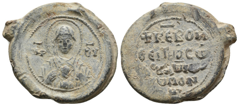 BYZANTINE LEAD SEALS.
21.21 Gr. 34.3 mm.