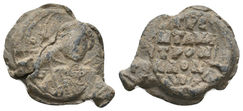 BYZANTINE LEAD SEALS.
6.65 Gr. 22.6 mm.