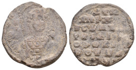 BYZANTINE LEAD SEALS.
8.7 Gr. 25.6 mm.