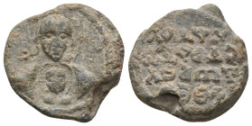 BYZANTINE LEAD SEALS.
11.19 Gr. 22.3 mm.