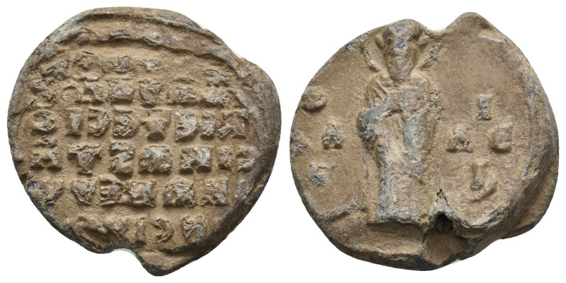 BYZANTINE LEAD SEALS.
12.2 Gr. 24 mm.
