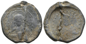 BYZANTINE LEAD SEALS.
25.76 Gr. 34.1 mm.