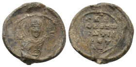 BYZANTINE LEAD SEALS.
3.56 Gr. 20.1 mm.