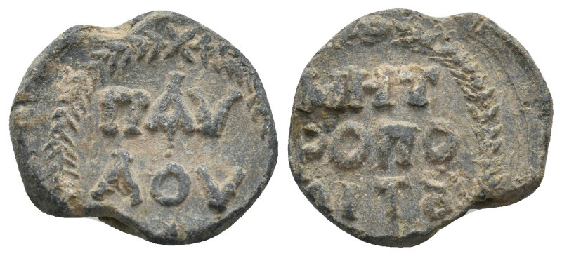 BYZANTINE LEAD SEALS.
5.59 Gr. 19.6 mm.