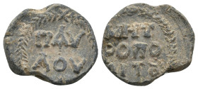 BYZANTINE LEAD SEALS.
5.59 Gr. 19.6 mm.