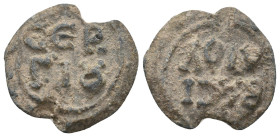 BYZANTINE LEAD SEALS.
6.88 Gr. 22.7 mm.
