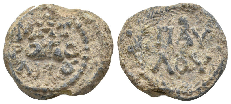 BYZANTINE LEAD SEALS.
7.27 Gr. 21.6 mm.