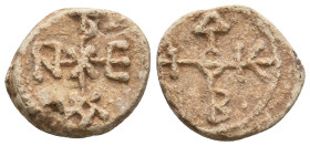 BYZANTINE LEAD SEALS.
8.29 Gr. 19.3 mm.