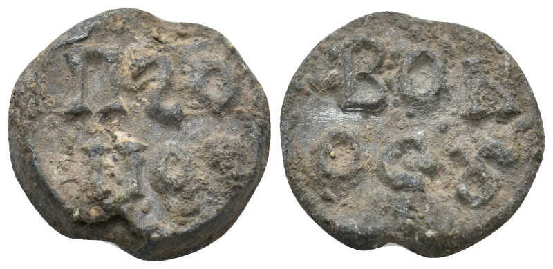 BYZANTINE LEAD SEALS.
8.89 Gr. 20.4 mm.