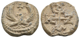 BYZANTINE LEAD SEALS.
8 Gr. 21.1 mm.