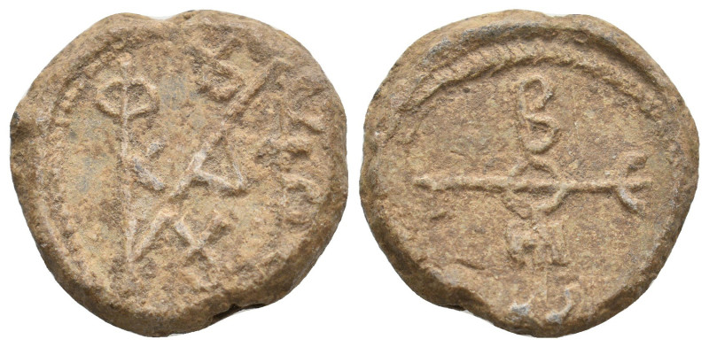 BYZANTINE LEAD SEALS.
11.48 Gr. 22.7 mm