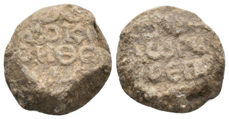 BYZANTINE LEAD SEALS.
12.9 Gr. 22 mm.