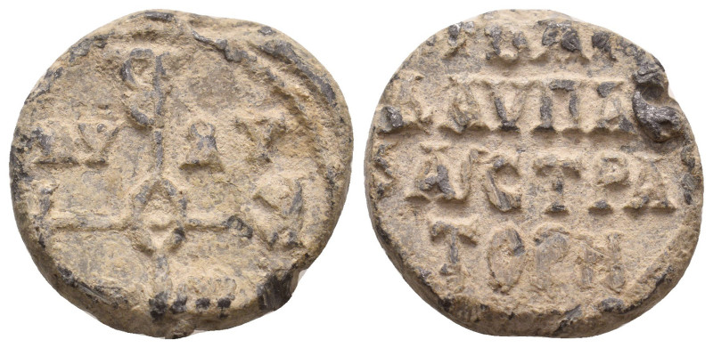 BYZANTINE LEAD SEALS.
16.34 Gr. 24.1 mm.