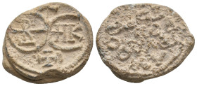 BYZANTINE LEAD SEALS.
18.94 Gr. 28.2 mm.