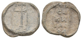 BYZANTINE LEAD SEALS.
3.45 Gr. 18.2 mm.