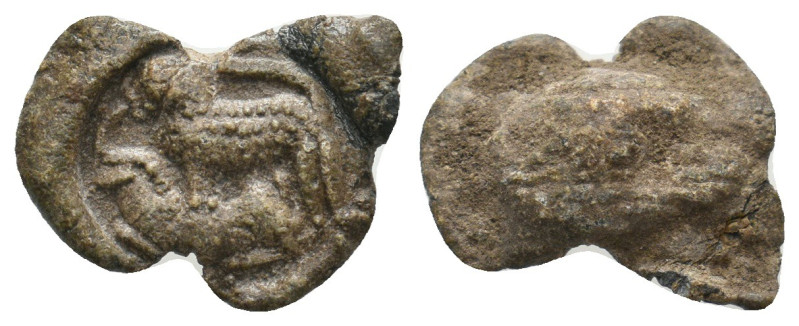 BYZANTINE LEAD SEALS.
2.7 Gr. 17.2 mm.