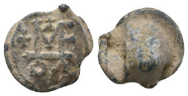 BYZANTINE LEAD SEALS.
4.54 Gr. 15.5 mm.