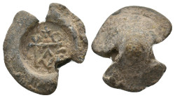 BYZANTINE LEAD SEALS.
6.74 Gr. 14 mm.