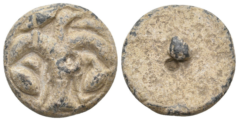 BYZANTINE LEAD SEALS.
10.55 Gr. 22.3 mm.