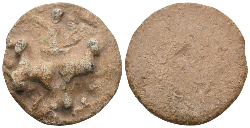 BYZANTINE LEAD SEALS.
40.91 Gr. 35.5 mm.