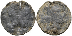 BYZANTINE LEAD SEALS or AMULET.
27.88 Gr. 47.3 mm.