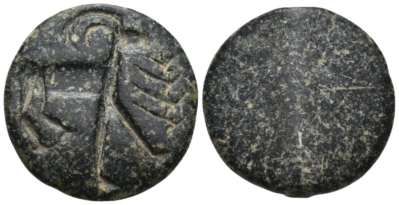 BYZANTINE LEAD SEALS.
12.68 Gr. 32.2 mm.